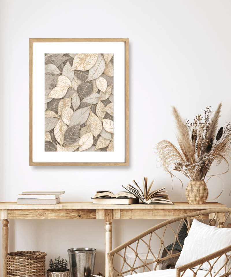 Leaf Harmony｜ナチュラルモダンなリーフアートポスター｜穏やかな