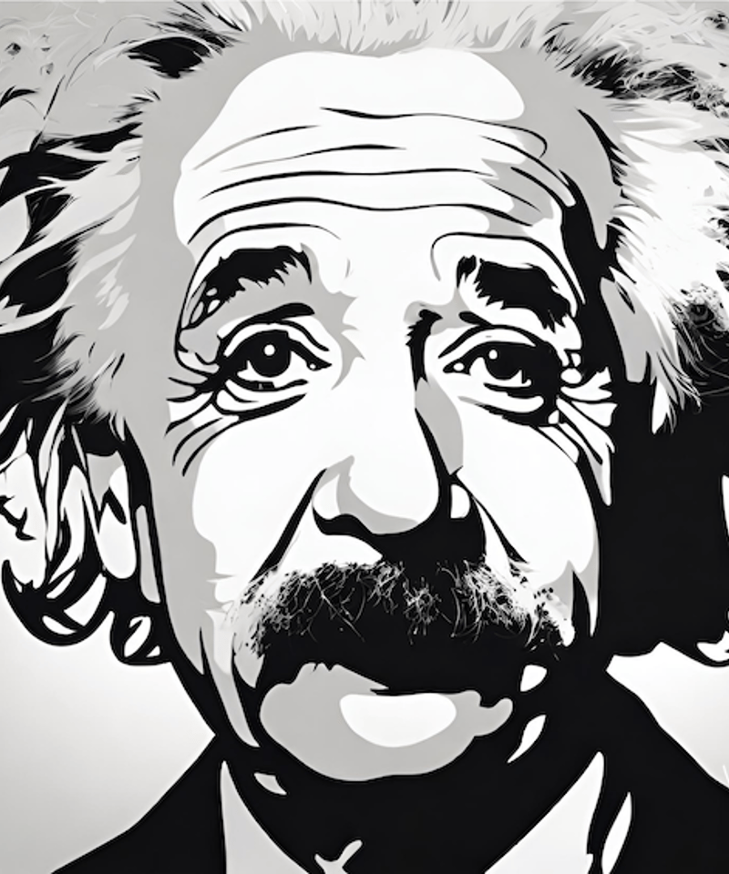 アインシュタイン　絵 アルバート アインシュタイン 3D 絵画 ガラス フレーム入り - 卒業祝い