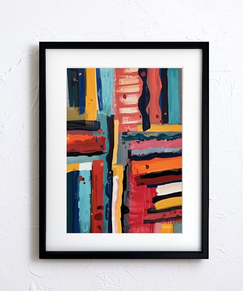 ポスター 抽象画 アート A1 サイズ オレンジ 赤 額縁 ポスター 抽象画