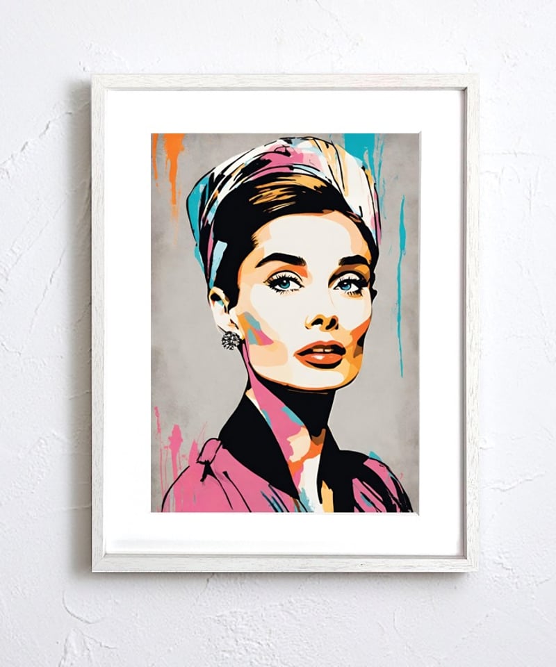 オードリーヘップバーン抽象アートポスター『Audrey Hepburn』｜額縁