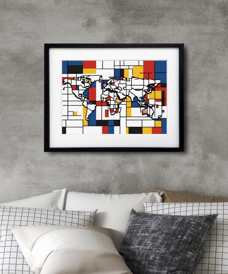 現代アート 世界地図 カラフル 抽象画 旅 モダン poster design 現代アート 世界地図 カラフル 抽象画 旅 モダン poster design