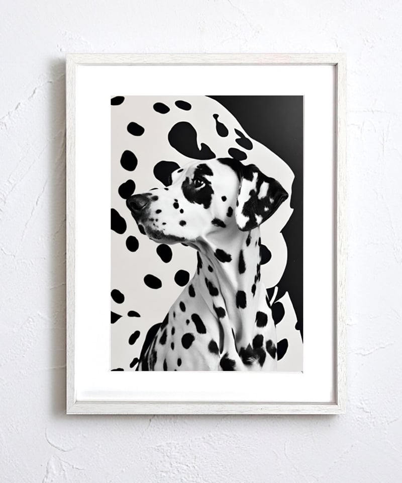 モノクローム ダルメシアン コラージュ 動物 白黒 ブラックアンド