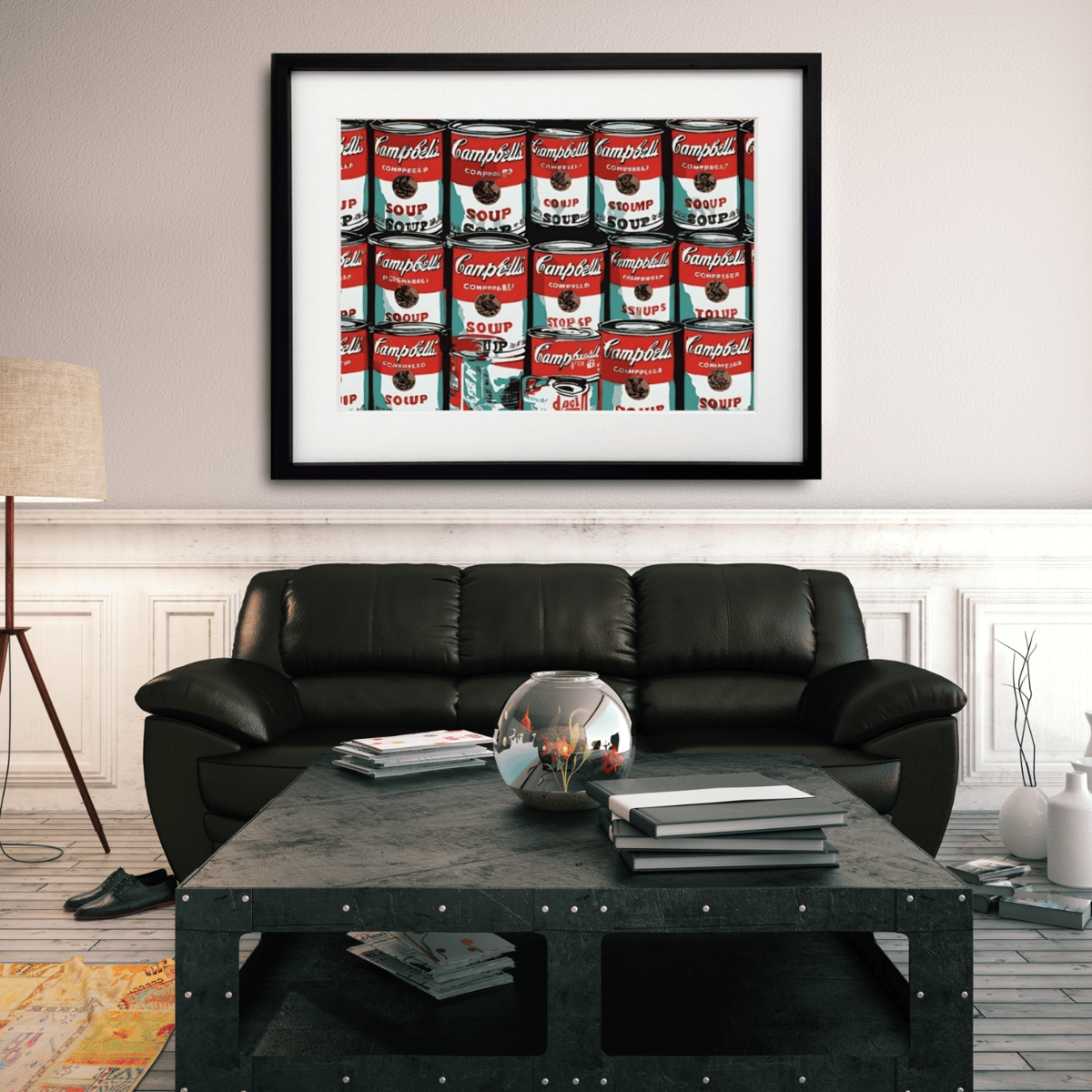 SOUP｜ポップアート風スープ缶デザインのアートポスター｜カフェ風