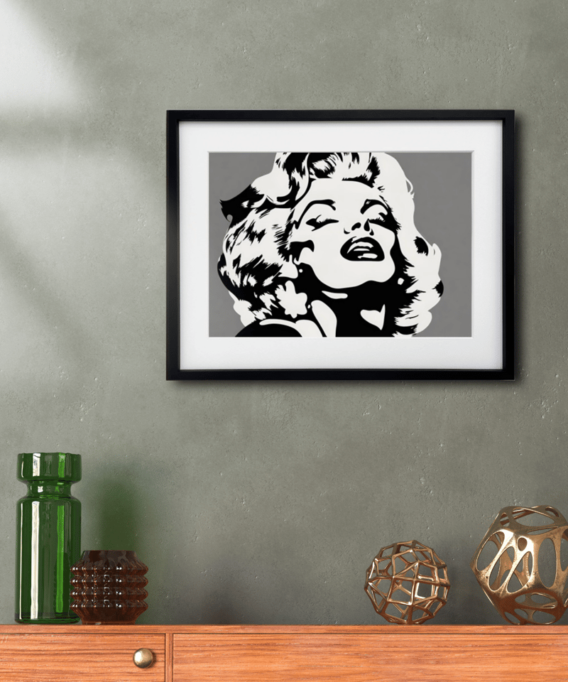 マリリンモンロー・Black&White・白黒・人物画・現代アート A4,A3,A2サイズ ア マリリンモンロー・Black&White・白黒・人物画・現代アート A4,A3,A2サイズ ア