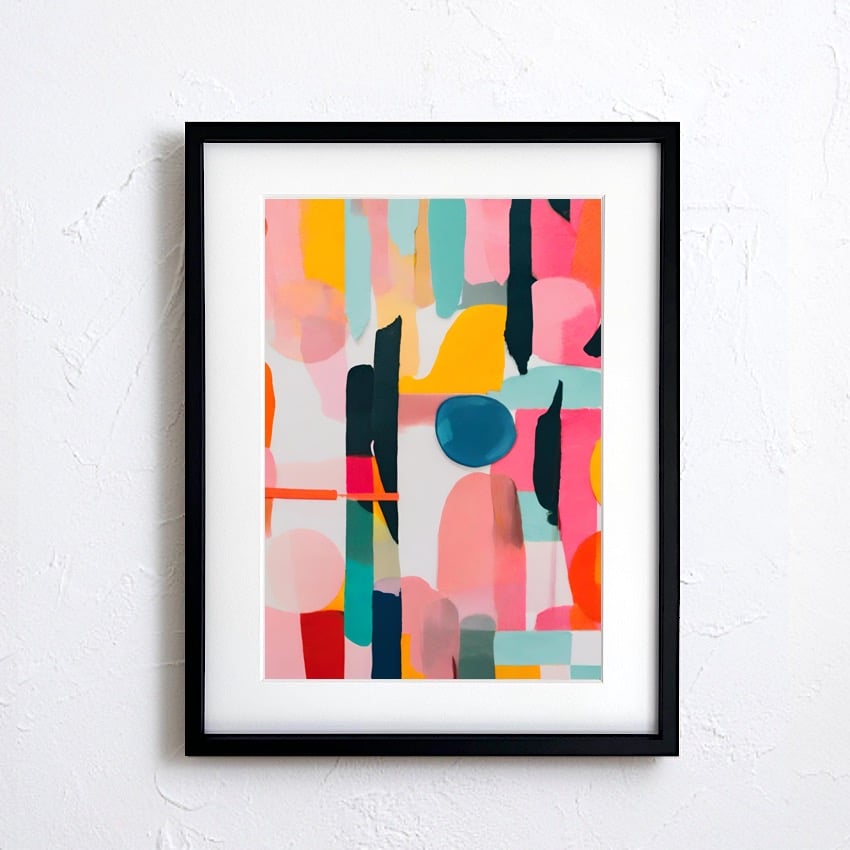 現代アート　カラフル　パステル　北欧アート　インテリア　抽象画　ポップ　おしゃれ Amazon.co.jp: 原画 現代アート カラフル 絵画 パステル 花 絵