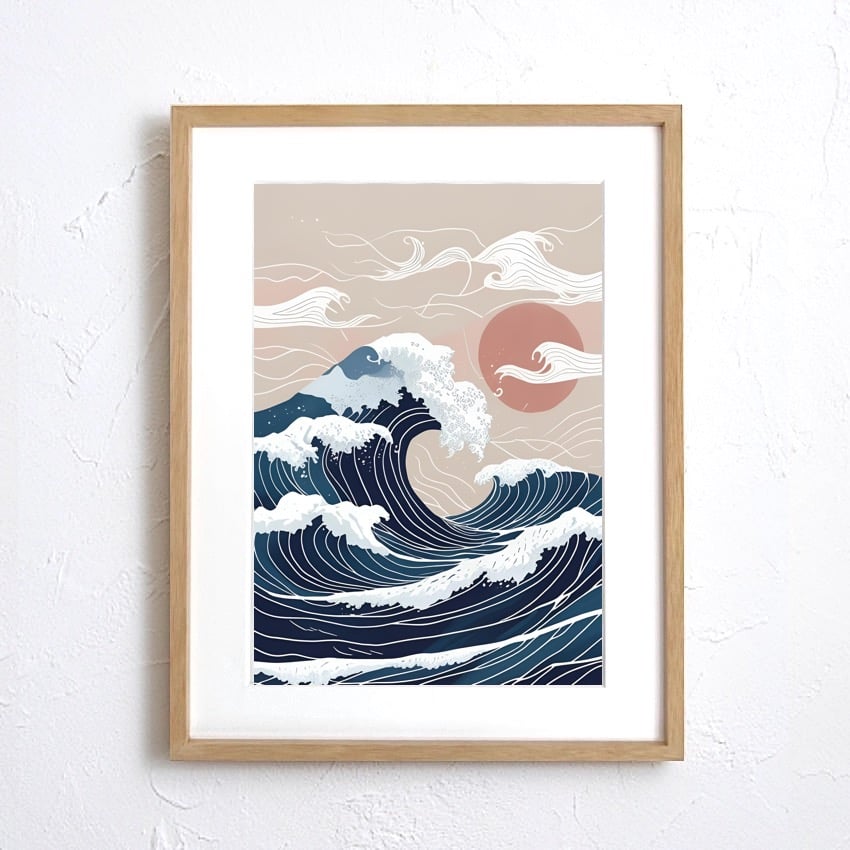 陶板額絵　浮世絵 楽天市場】○ ＜返品不可＞アート額絵 浮世絵 神奈川沖浪裏 葛飾