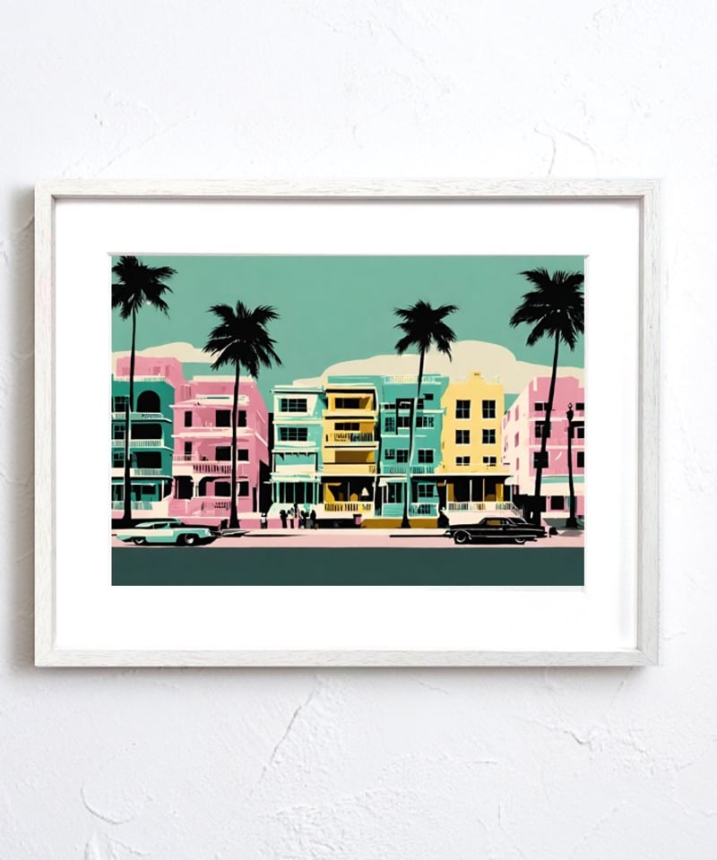 Santa Monica｜西海岸の海辺を描くアメリカンヴィンテージアート