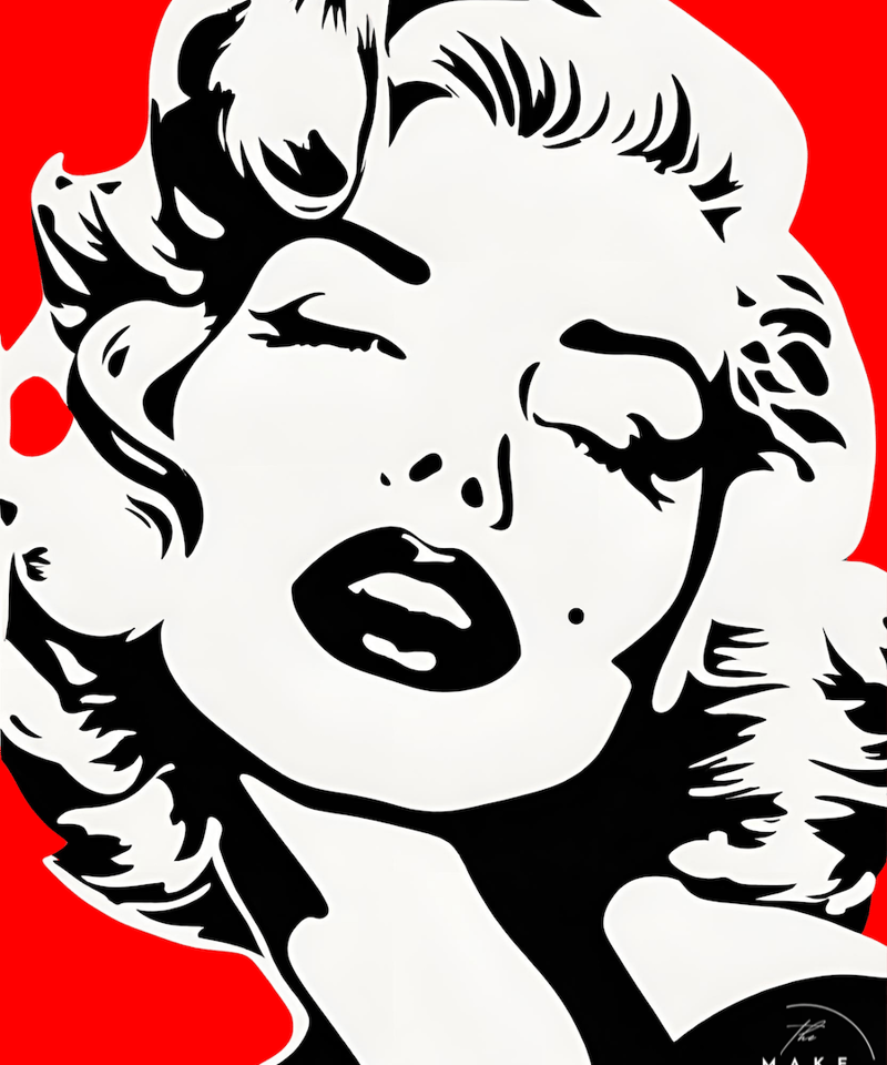 Monroe Love (red)｜情熱的なレッドが映えるマリリンモンローアート