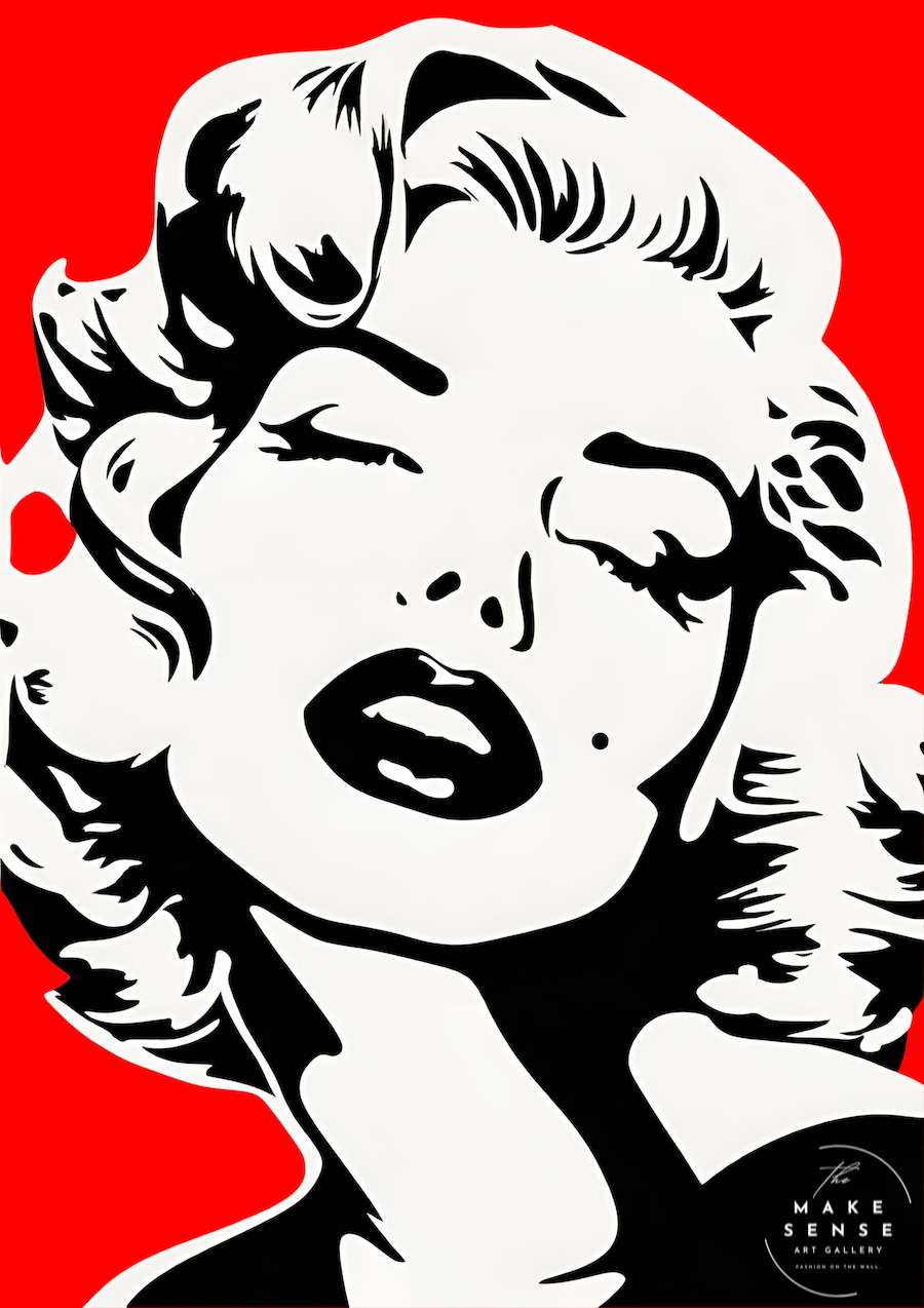 Monroe Love (red)｜情熱的なレッドが映えるマリリンモンローアート