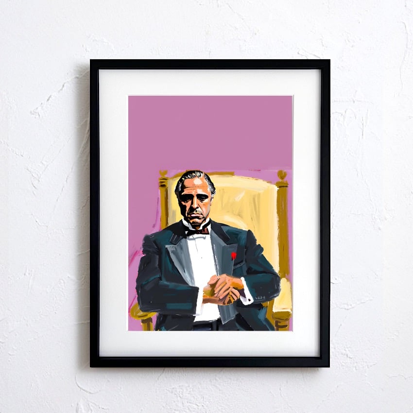 Godfather｜マーロン・ブランドが魅せる名作映画アートポスター｜重厚