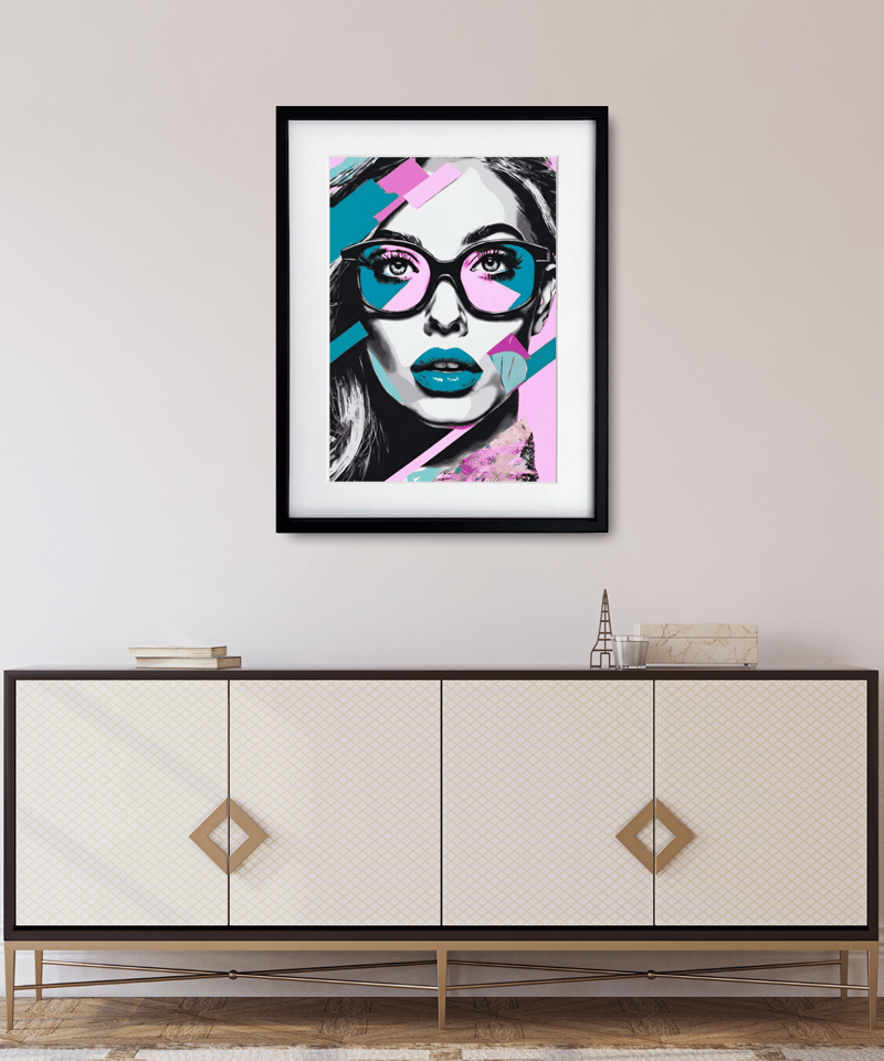 Galactic｜女性肖像×アブストラクトの都会的アートポスター｜くすみ