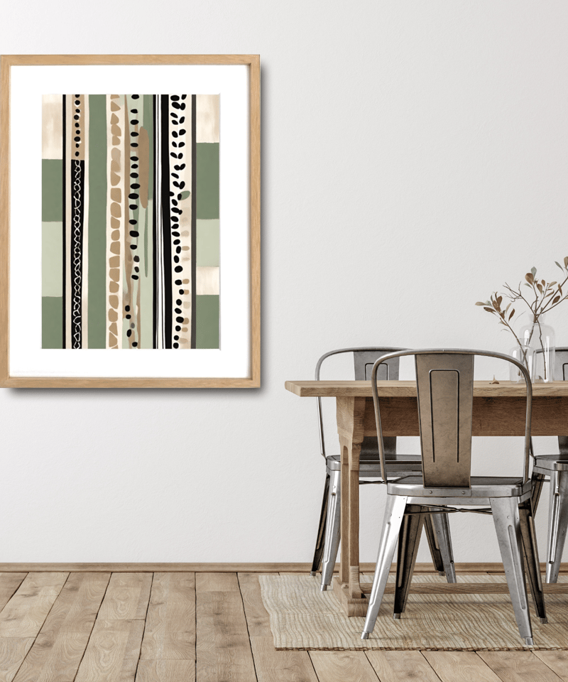 Live｜植物の種を描いた北欧ボタニカルアートポスター｜ミニマル空間に