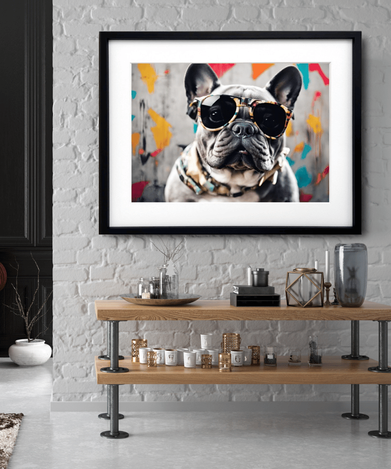 フレンチブルドッグ絵画2枚 フレンチブルドッグ2 -スケッチ-（額縁付き） | yunasana