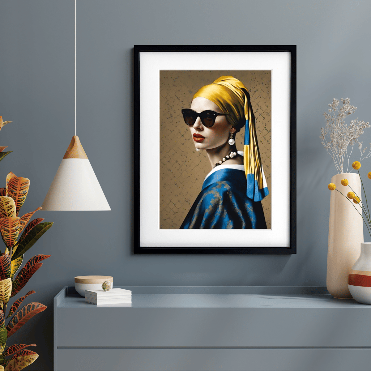 真珠の耳飾りの女性｜クラシックを現代アートで再解釈した洗練ポスター