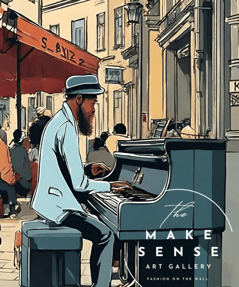 Street Musician｜街角のピアノと大人の渋さを描くジャズアート