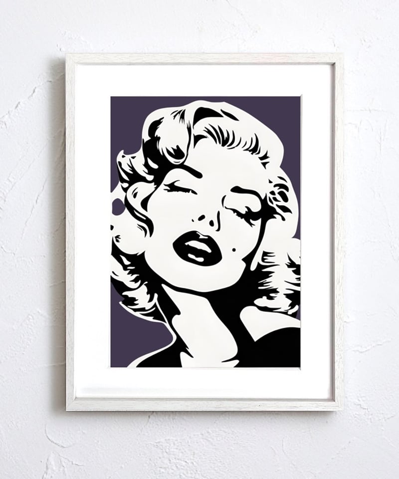 マリリンモンロー モノトーン 白黒 モダン ラグジュアリー ポップ