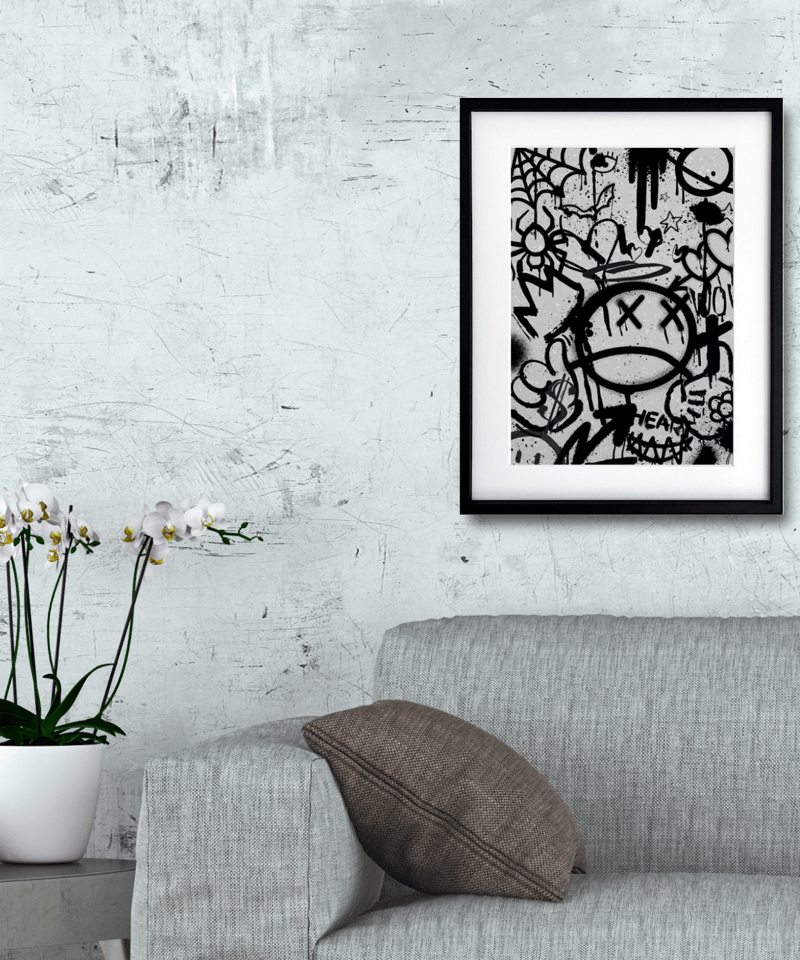 スマイリー グラフィティ アナーキー 王冠 ストリート ドクロ