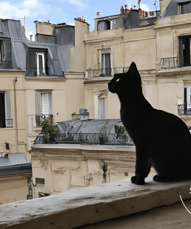 シャノワール｜パリの黒猫を描くエレガントアートポスター｜木製額縁