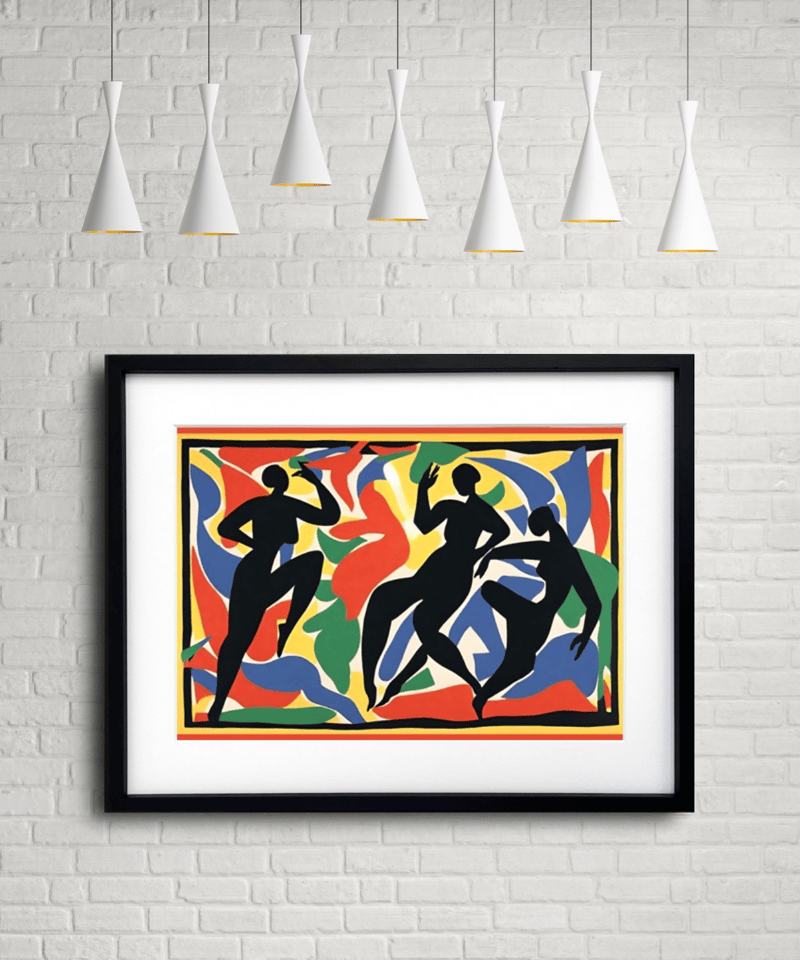 Dance Hall ⅲ｜カラフル切り絵風ダンスアートポスター｜空間を明るく