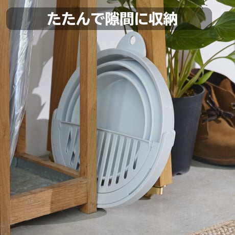 おりたためるバケツ8L ちょい置きトレー付