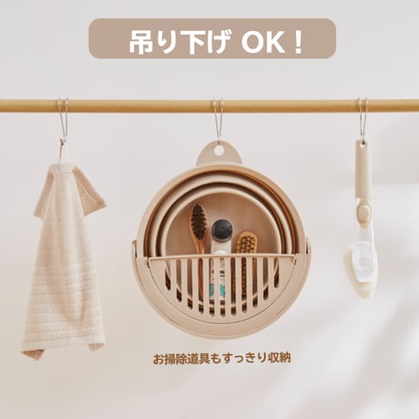 おりたためるバケツ8L ちょい置きトレー付