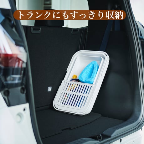 おりたためるバスケット15L ちょい置きトレー付