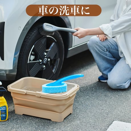 おりたためるバスケット15L ちょい置きトレー付