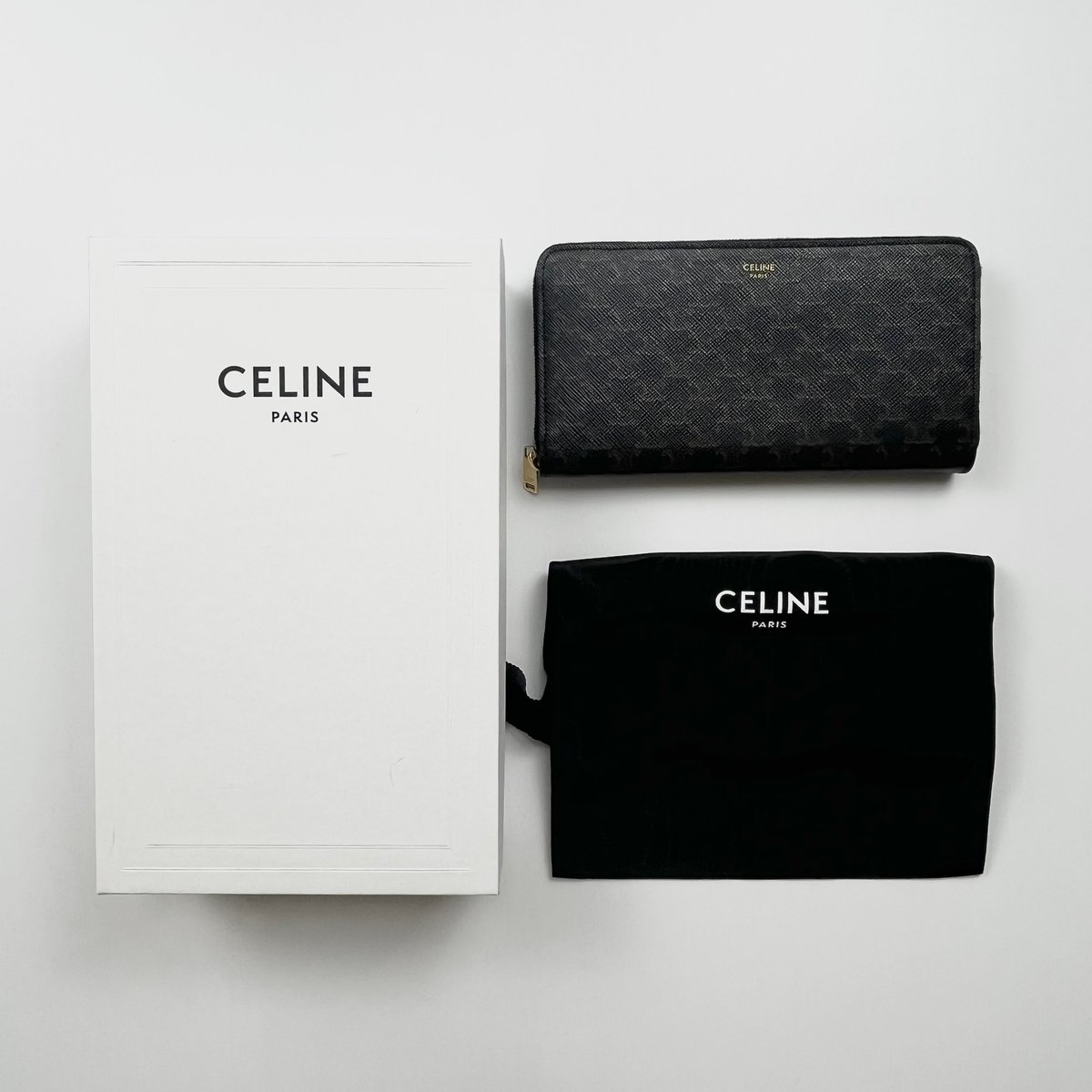 CELINE】 トリオンフ ラージ ジップウォレット ラウンド CELINE】 トリオンフ ラージ ジップウォレット ラウンド