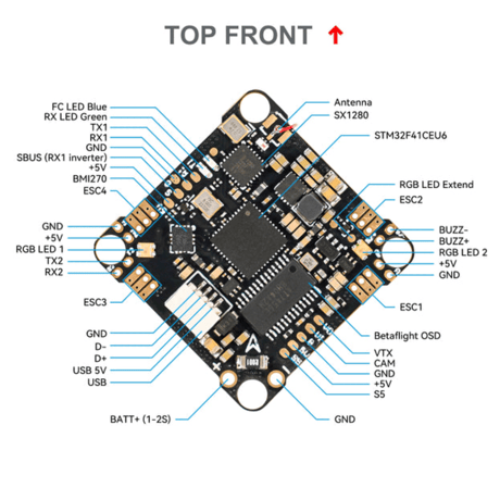 Betafpv F4 1S 12A AlO Flight Controller (SP| Frsky)