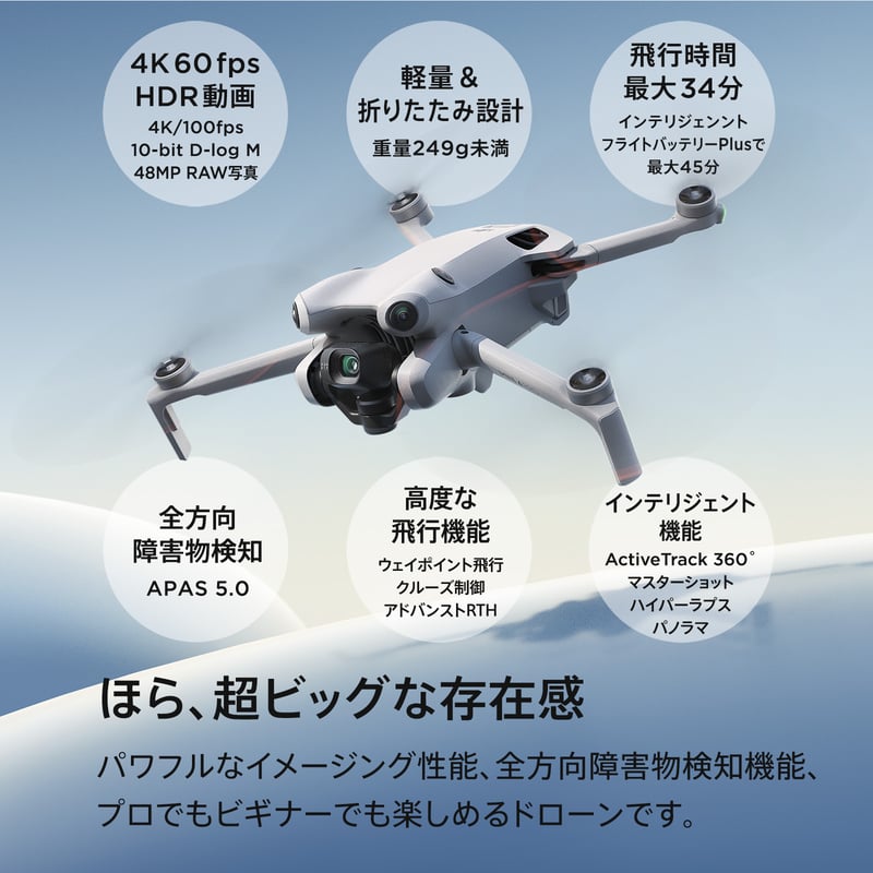 DJI Mini 3 Pro ドローン 本体 DJI RC同梱版+ 付属品未使用（DJI
