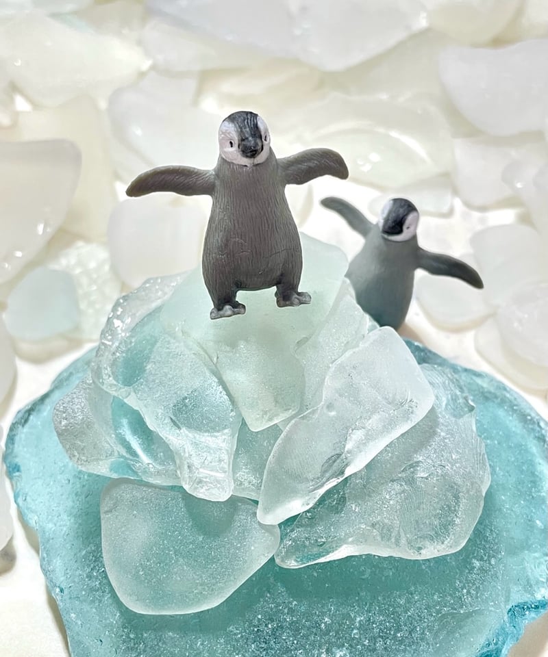 ＊ICE BLUE MOON～氷の国～＊シーグラスアート レア ace4297de127e4b0e14055f0832c7f