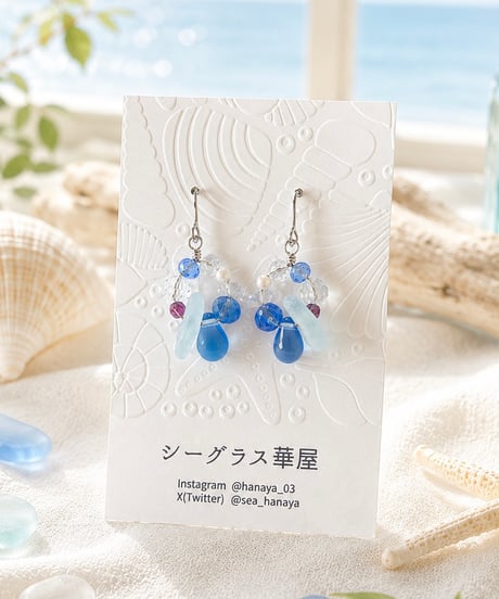 seaglass art ✴︎海の宝石〜桜咲くひな祭り〜 №03 シーグラスアート 華屋／オンラインショップ