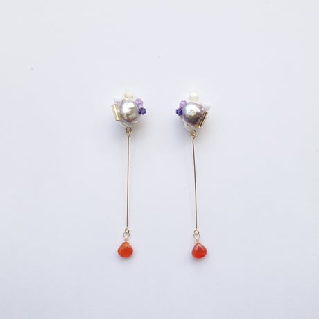fresh water pearl series / tear drop pierce,earring