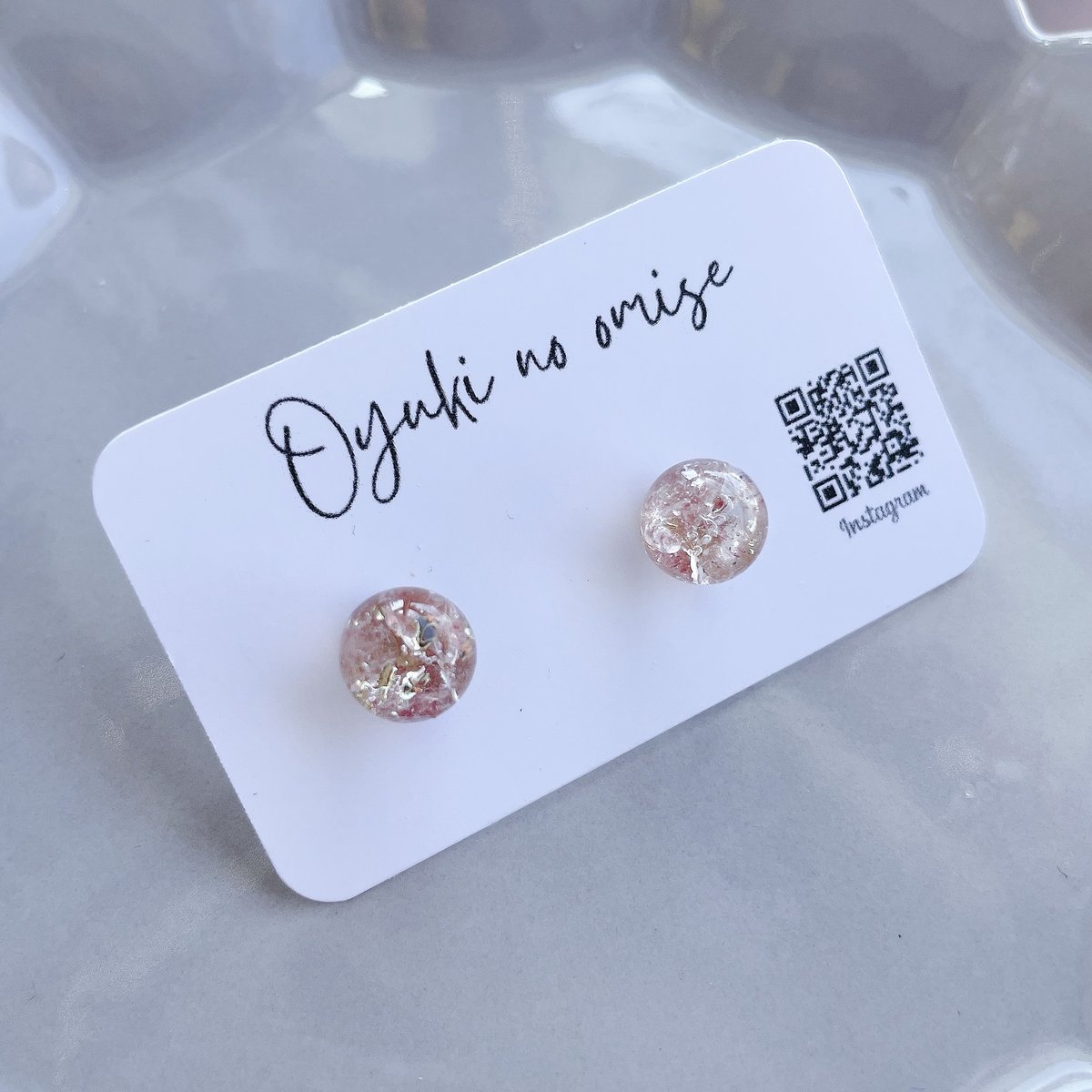 1点作品☆ ストロベリークォーツピアス　イヤリングに変更可能☺︎ ストロベリークォーツの1粒ピアス イヤリングに変更可能 | oyuki no omise