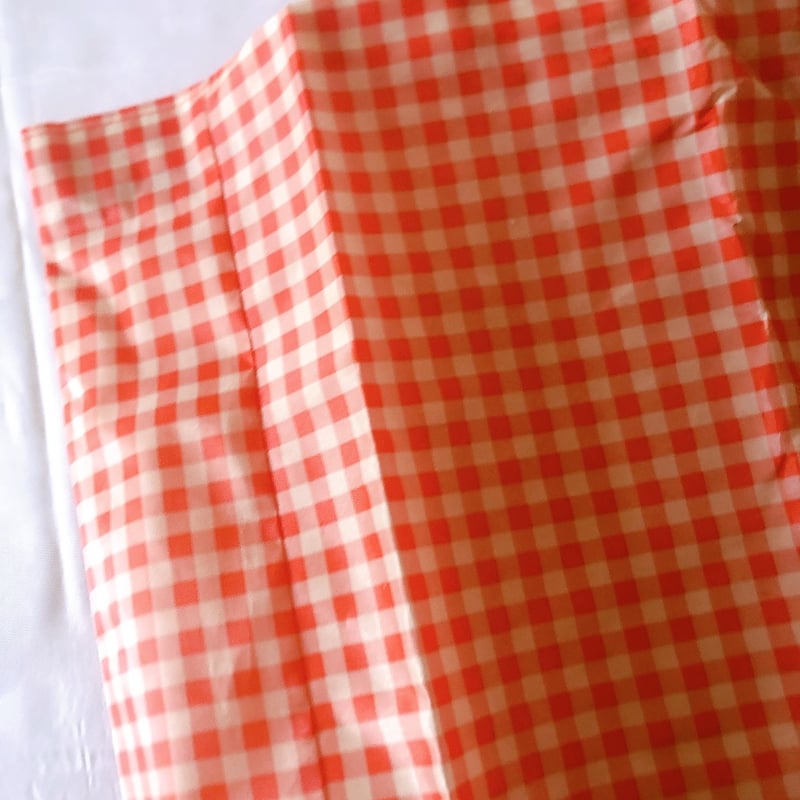 モノプリエコバッグ 赤ギンガムチェック フランス土産 新品 日本