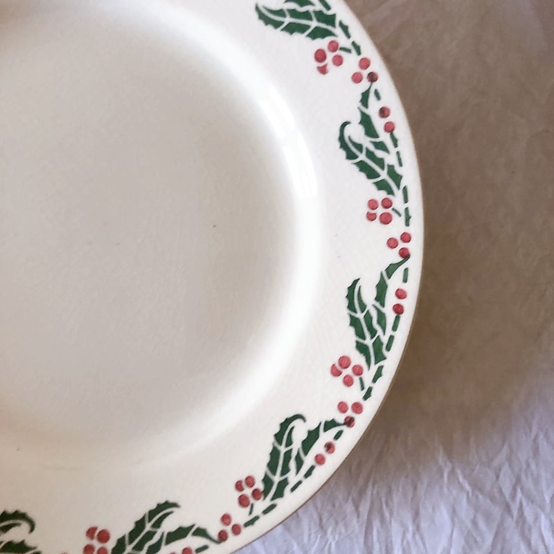 クレイユエモントロー HOUX 柊柄 ディナープレート C フランス