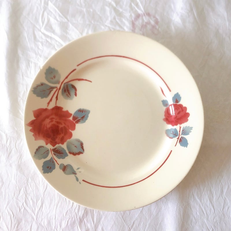 バドンヴィレー バラ柄ディナープレート B 平皿 フランスアンティーク