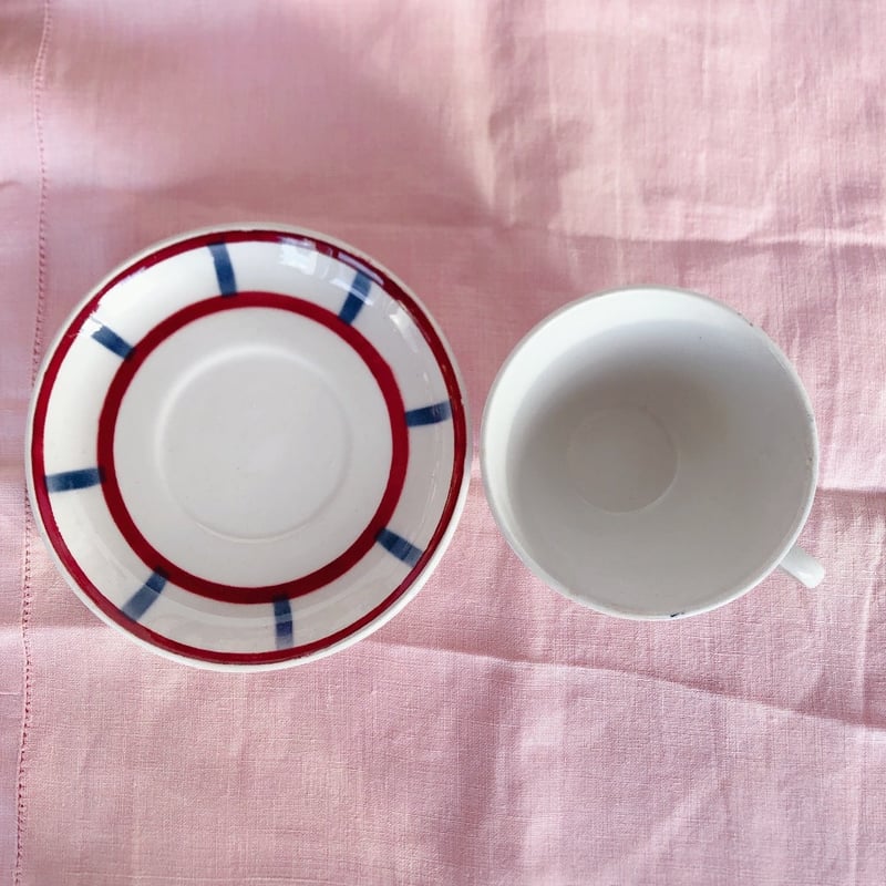 バドンヴィレー バスク柄カップアンドソーサー デミタス C フランス