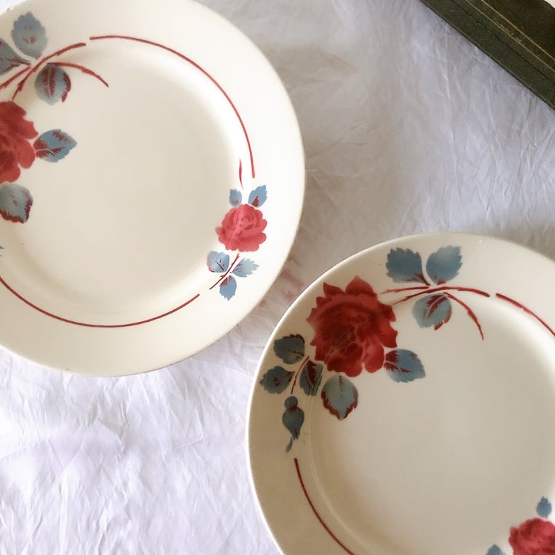 バドンヴィレー バラ柄ディナープレート B 平皿 フランスアンティーク