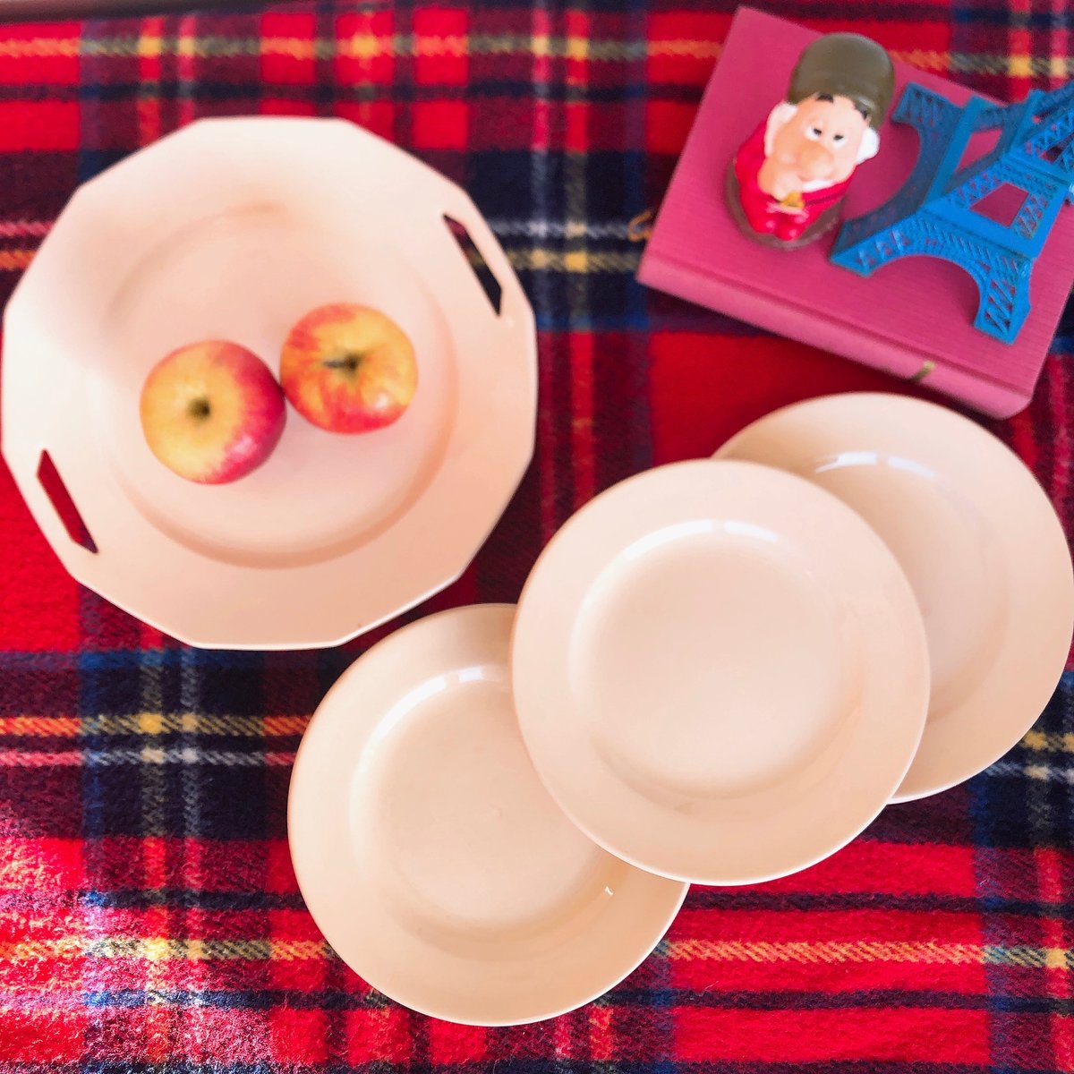 サンタマン　タルトプレート& デザートプレート5p セット　ピンク　フランス サンタマン タルトプレート& デザートプレート5p セット ピンク