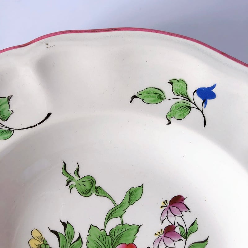 リュネヴィル Réverbère 花柄 スーププレート フランスアンティーク