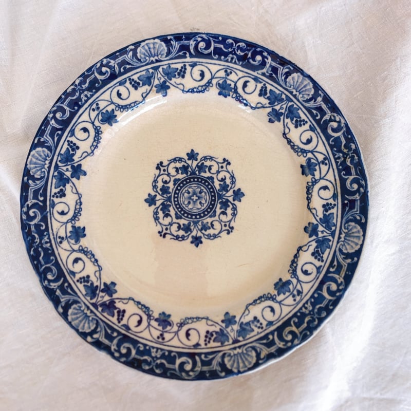 ヴィエイヤールボルドー　ルイ15 青　ディナープレート フランスアンティーク食器 ヴィエイヤールボルドー ルイ15 ディナープレート ブルー フランス
