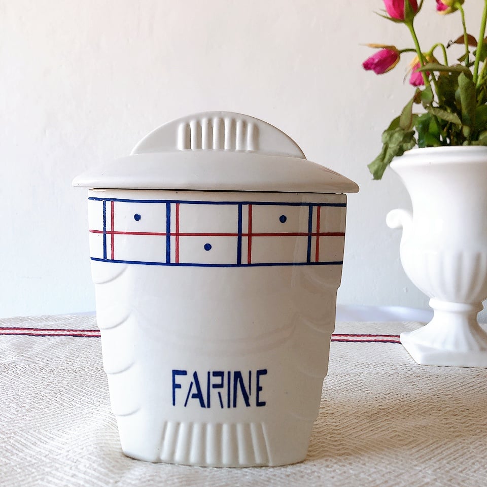 リュネヴィル 陶器製キャニスター FARINE フランスアンティーク食器 fit=scale-down,w=1200