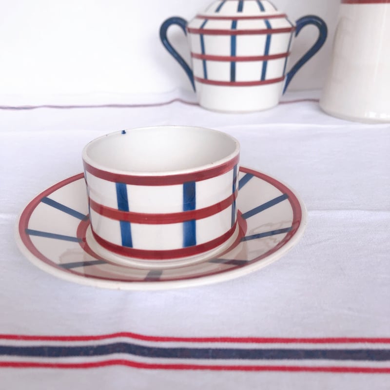 クレイユモントロー HBCM べアン バスク柄 カップ＆ソーサー C