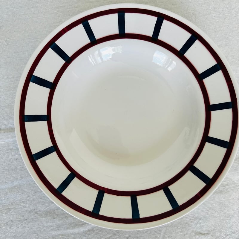 バスク柄スーププレート 深皿 390 バドンヴィレー フランス