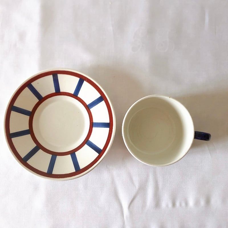 クレイユモントロー HBCM べアン バスク柄 カップ＆ソーサー