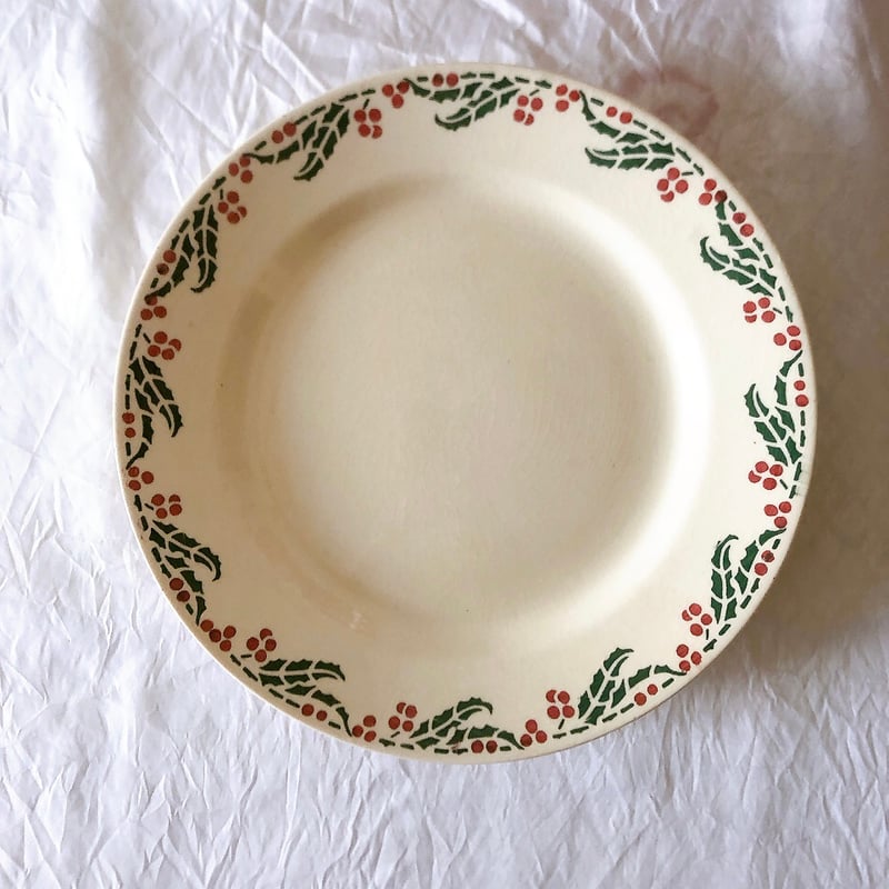 クレイユエモントロー HOUX 柊柄 ディナープレート B フランス