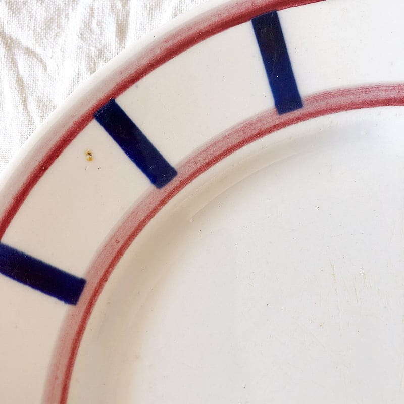 クレイユモントロー Fraise フランスアンティーク　ディナープレート b フランスアンティーク クレイユモントロー バルボティーヌ FRAISE