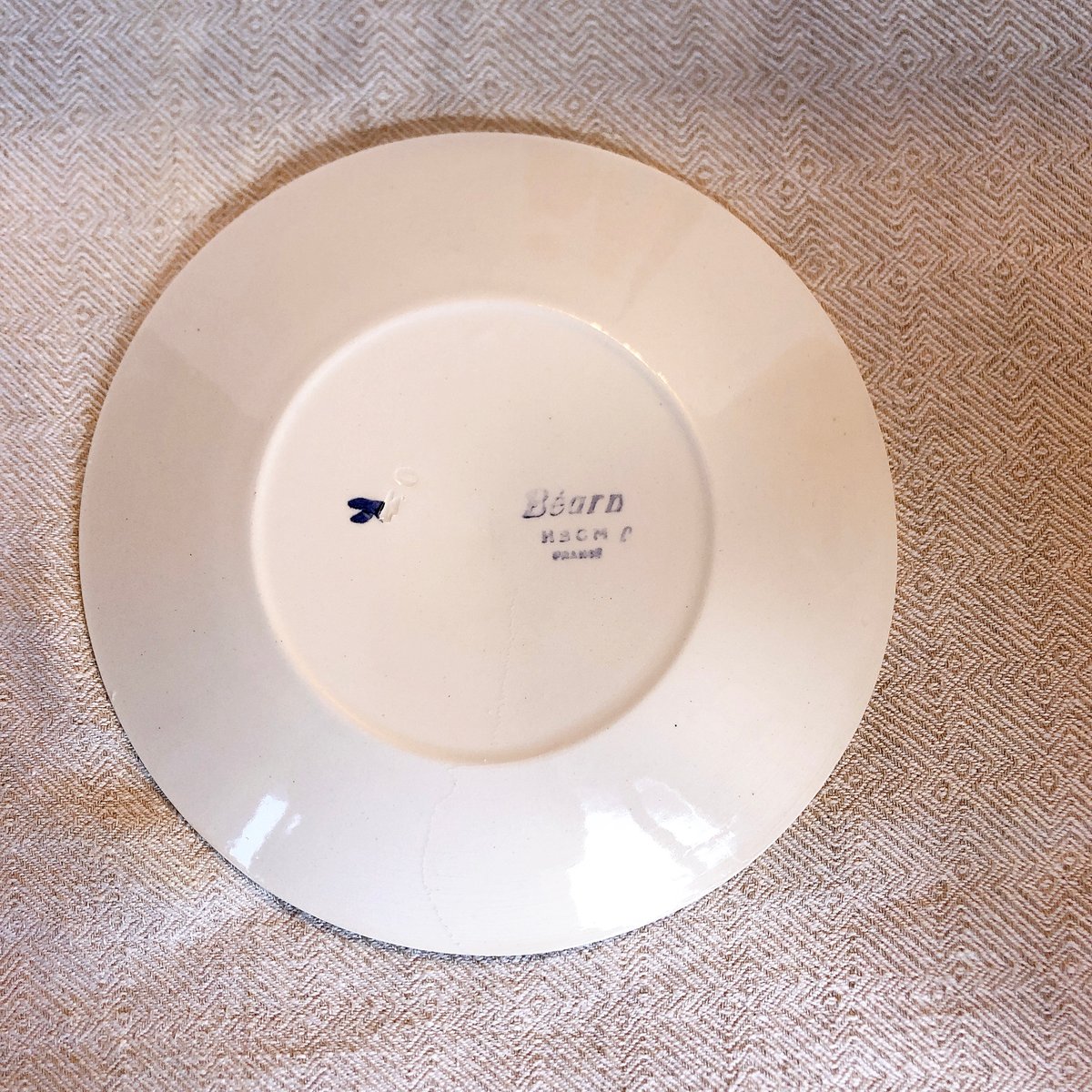 HBCM Béarn バスク柄 ショコラカップアンドソーサー「イエローxブルー
