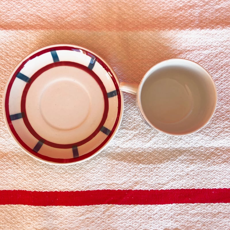 バスク柄スーププレート 深皿　388 バドンヴィレー  フランスアンティーク食器 バスク柄スーププレート 深皿 388 バドンヴィレー フランス